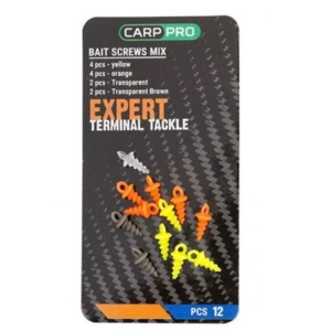 Surub Pentru Momeala CARP PRO Bait Screws Mix Colours, 12buc/pac