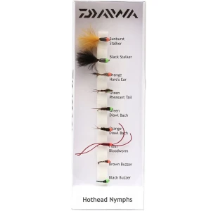 Muste DAIWA Fly Pack Selection Hothead Nymphs Fishing Flies 9 Different Types Boxed, 9buc/pac Muste DAIWA Fly Pack Selection Hothead Nymphs Fishing Flies 9 Different Types Boxed, 9buc/pac