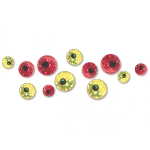 Ochi Holografici Artificiali Jaxon Gold, 7mm, 12buc/pac