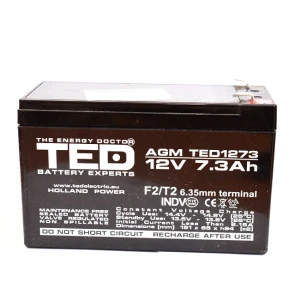 ACUMULATOR AGM VRLA 12V 7.3AH F2 TED ACUMULATOR AGM VRLA 12V 7.3AH F2 TED