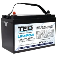 Acumulator TED Life PO4 12.8 V 100 A MM Bms Bluetooth M8 Ted Electric Ted00740, 330x171x215cm