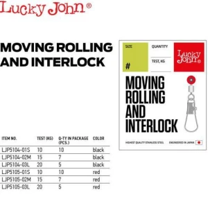 Agrafa Interlock Lucky John Cu Vartej Si Margea Culisanta  Red, Nr.3, 20kg, 5buc/pac