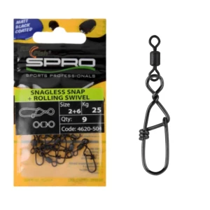 Agrafa Spro Snagless + Vartej 10/pac Negru Nr.1+8