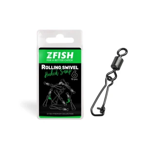 Agrafa Vartej Zfish Rolling Swivel Hooked Snap, Nr 10, 21kg, 10 Buc/plic