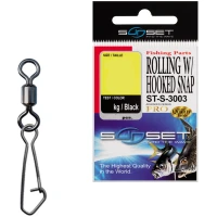 Agrafa cu Vartej Rolling Sunset Hooked Snap ST-S-3003 Nr.1/0, 40kg, 4buc/pac Agrafa cu Vartej Rolling Sunset Hooked Snap ST-S-3003 Nr.1/0, 40kg, 4buc/pac