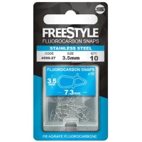 Agrafe Spro Freestyle Fluorocarbon Snaps Stainless Steel, 3.5mm/7.3mm, 10buc/plic