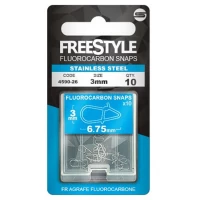 Agrafe Spro Freestyle Fluorocarbon Snaps Stainless Steel, 3mm/6.75mm, 10buc/plic