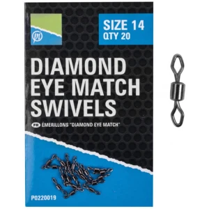 Vartej PRESTON Diamond Eye Match Swivels, Nr.12, 20buc/pac