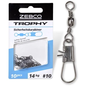 Agrafa Cu Vartej ZEBCO Safety Swivel, 16kg, Nr.8, 8buc/pac