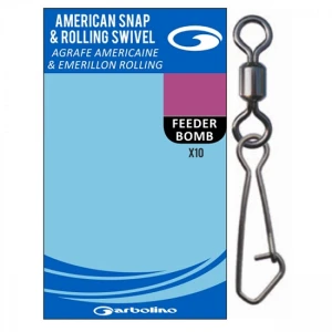 Agrafa Cu Vartej Garbolino American Snap Rolling Swivel, Nr.12, 10buc/pac