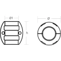 Anod de Sacrificiu pentru Ax TECNOSEAL, Zinc, Lung, Ax 44.4mm/1-3/4", 82mm Anod de Sacrificiu pentru Ax TECNOSEAL, Zinc, Lung, Ax 44.4mm/1-3/4", 82mm