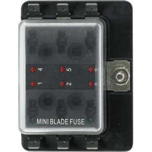 Cutie MINI pentru Sigurante Auto cu LED ALLROUNDMARIN, 6 Circuite