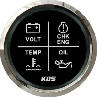 Indicator Alarma 4-in-1 KUS, 12/24V, 52mm, Negru