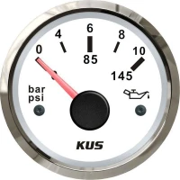 Indicator Presiune Ulei Kus, 0-10bar, 12/24v, Alb