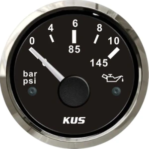 Indicator Presiune Ulei KUS, 0-10bar, 12/24V, Negru