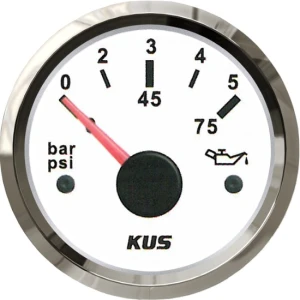 Indicator Presiune Ulei KUS, 0-5bar, 12/24V, Alb