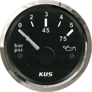 Indicator Presiune Ulei KUS, 0-5bar, 12/24V, Negru