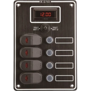 Panou Electric ALLROUNDMARIN cu 4 Intrerupatoare si Voltmetru Digital