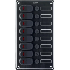 Panou Electric Vertical din Aluminiu ALLROUNDMARIN cu 8 Intrerupatoare