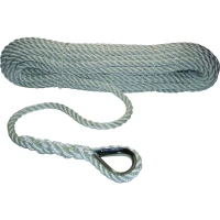 Parama Pentru Ancora Din Poliester Allroundmarin, Rasucita, 40m, 16mm, Cu Ochet Inox