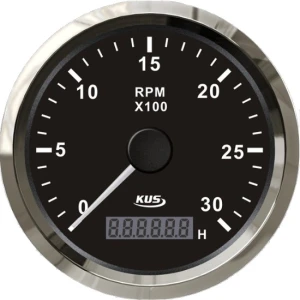 Tahometru KUS cu Contor Ore pentru Motoare Inboard, Negru, 3000rpm