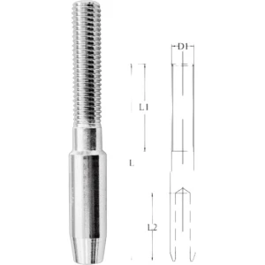 Terminal Mini pentru Sertizare AQUINOX, 5x70mm, Filet Dreapta