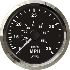 Vitezometru Mecanic KUS cu Tub Pitot, Negru, 0-35mph/60km/h, 12/24V, 85mm