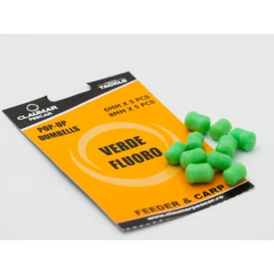 Pop Up Dumbells Claumar 10buc 5x6mm-5x8mm Verde Fluoro