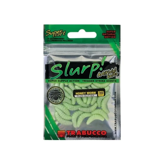 Trabucco Slurp Bait Honey Worm, culoare Fluo Glitter