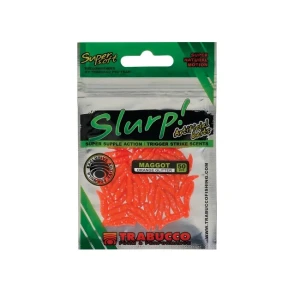 Vierme Trabucco Artificial Slurp Bait Maggot Portocaliu Gliter