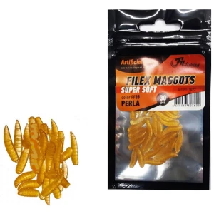 Viermusi Artificiali Filfishing Filex Super Soft FF03 Perla, 15mm, 30buc/pac Viermusi Artificiali Filfishing Filex Super Soft FF03 Perla, 15mm, 30buc/pac