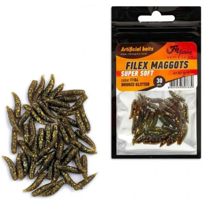 Viermusi Artificiali Filfishing Filex Super Soft Ff04 Bronze Glitter, 15mm, 30buc/pac