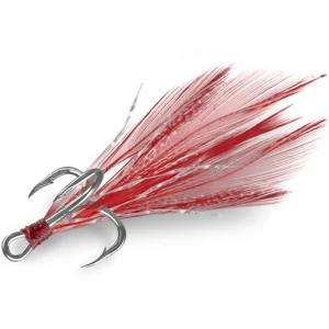 Ancora Delphin B!rd Hook Triple, Pene Rosii, Nr.4, 3buc/pac