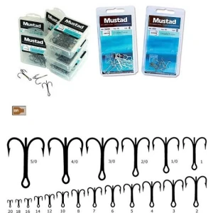 Ancora Mustad Tripla , Bronz, Nr.2/0 25buc/plic
