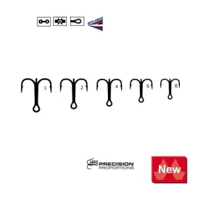 Ancora Tripla Scurta Mustad TR58BLN, Nichel, Nr.4 6buc/plic Ancora Tripla Scurta Mustad TR58BLN, Nichel, Nr.4 6buc/plic