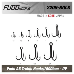 Ancore Fudo Treble Hooks (fdtr-uv) Nr.10 100buc