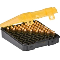 Cutie Munitie PLANO Handgun Ammo Case - 9mm, Gri/Galben transparent, 100 cartuse