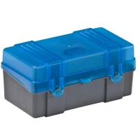 Cutie Munitie PLANO Rifle Ammo Case - .22-50, Gri inchis/Albastru transparent