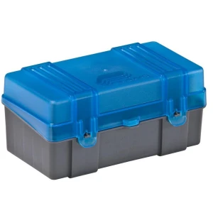 Cutie Munitie PLANO Rifle Ammo Case - .22-50, Gri inchis/Albastru transparent