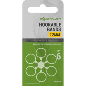 Inele Elastice Korum Smokescreen Hookable Bands, 12mm, 6buc/pac
