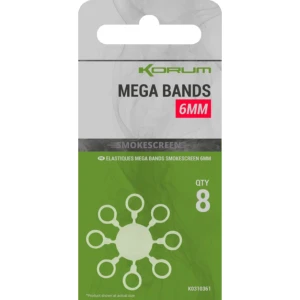 Inele Elastice Korum Smokescreen Mega Bands, 6mm, 8buc/pac