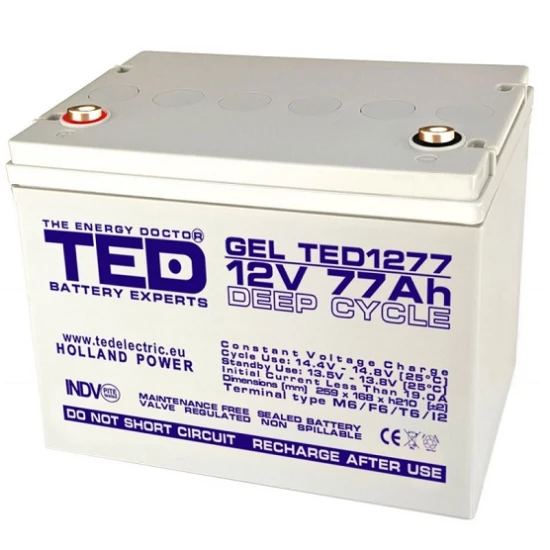 Acumulator Agm Vrla 12v 77a Gel Deep Cycle 260mm X 167mm X 210mm