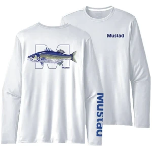 Bluza UV MUSTAD Seabass Longsleeve, White, Marime S Bluza UV MUSTAD Seabass Longsleeve, White, Marime S