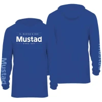 Bluza Uv Mustad Technical Hoodie Longsleeve, Blue, Marime 2xl