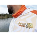 Bluza UV SELECT BAITS Feeder Long Sleeve Hoodie UPF 50+, White and Orange, Marime M