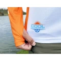 Bluza UV SELECT BAITS Feeder Long Sleeve Hoodie UPF 50+, White and Orange, Marime XL