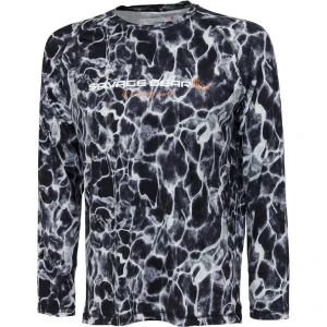 Bluza Savage Gear Night Uv Long Sleeve Black Waterprint Marime L