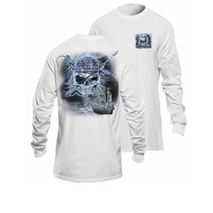 Bluza Flying Fisherman Midnight Angler Pirate White Long Sleeve Tee Xxl