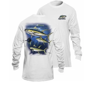 Bluza Flying Fisherman Yellowfin Tuna White Long Sleeve Tee M