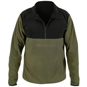 Bluza Korum Embossed Microfleece, Olive Green-black, Marime Xxxxl